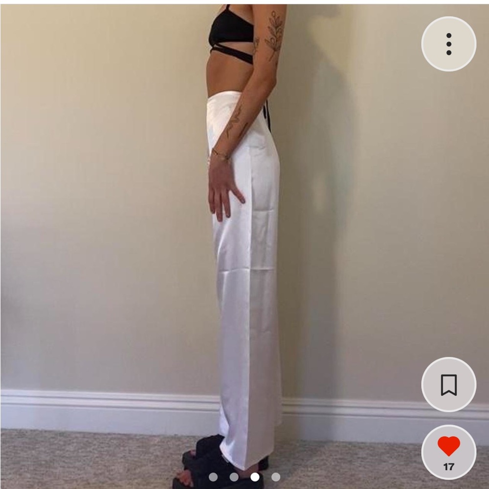silk / satin white pants